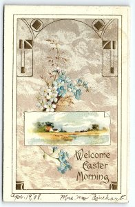 1908 MORRISTOWN NJ WELCOME EASTER MORNING EMBOSSED WINSCH BACK POSTCARD P4297