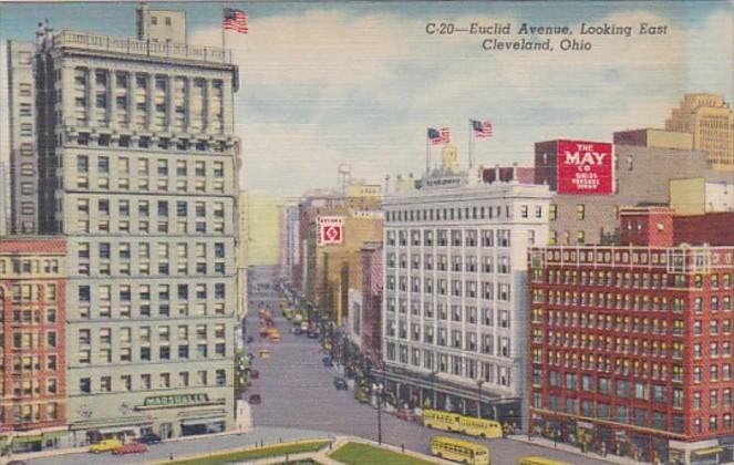 Ohio Cleveland Euclid Avenue Looking East Curteich