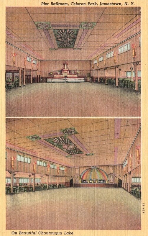 Vintage Postcard Pier Ballroom Interior Venue Celeron Park Jamestown New York NY