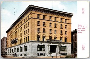 1910's New Y.M.C.A. Building Saint Paul Minnesota MN Street View Posted Postcard