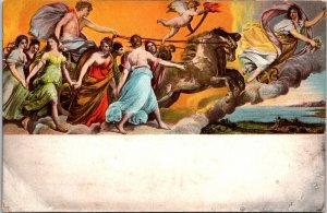 VINTAGE POSTCARD GUIDO RENI'S AURORA COMING OF THE DAWN OIL ON CANVAS 1920s