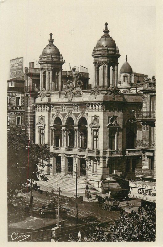 Algeria Oran cathedral and theater unit of 2 topographical real photo postcards