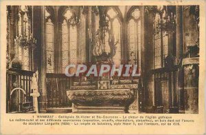 Postcard Old Ennezat Collegiate St Victor and St Crown Choir of the Church Go...