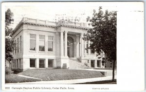 c1900s Cedar Falls, IA Carnegie Dayton Public Library Photo Litho Postcard A63