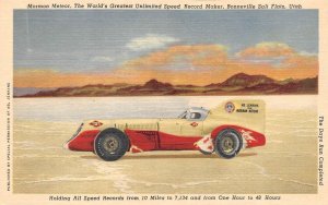 UT, Utah  MORMON METEOR~AB JENKINS  Speed Car~Bonneville Salt Flats  Postcard