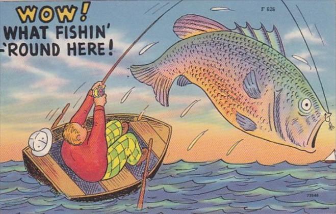 Fishing Humour Wow What Fishin' 'Round Here