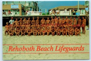 REHOBOTH BEACH LIFEGUARDS, Delaware DE ~ Beefcake Sexy Risque  4x6 Postcard