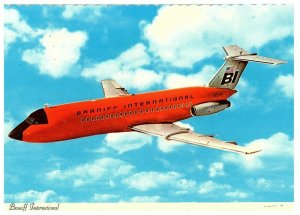 Braniff International BI Orange Airplane in Sky Airplane Postcard DR-18055C