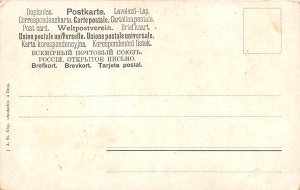 Alpine Family Praying at Crucifix c1910 Religious Postcard