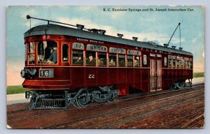 J96/ St Joseph Missouri Postcard c1910 Kansas City Excelsior Springs Trolley 471