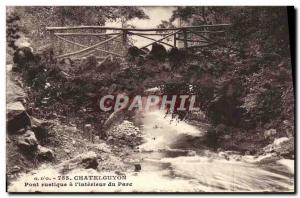 Postcard Old Rustic Bridge Chatelguyon l & # 39Interieur Park