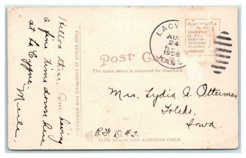LA CYGNE, Kansas KS ~ HIGH SCHOOL Linn County 1908 Postcard 