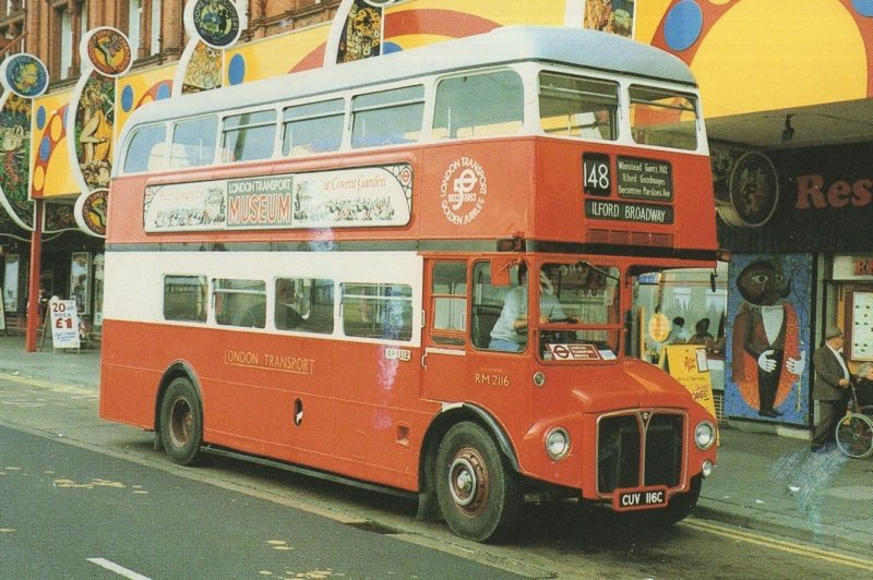 Ilford London Number 148 Bus at Blackpool Amusements Postcard