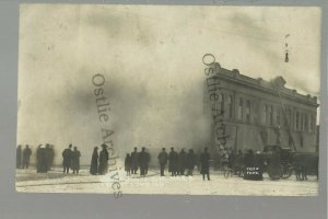 Albert Lea MINNESOTA RPPC 1908 FIRE Disaster MAIN STREET Wedge Jones Building