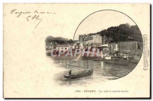Old Postcard From The Cale Dinard Maree Haute Boat