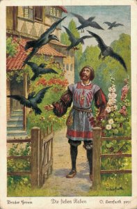 Artist Signed O. Herrfurth Brothers Grimm The Seven Ravens Dear Ravens 08.31