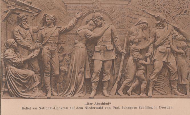 Johannes Schilling Denkmal Dresden Der Abschied Statue Sculpture Postcard