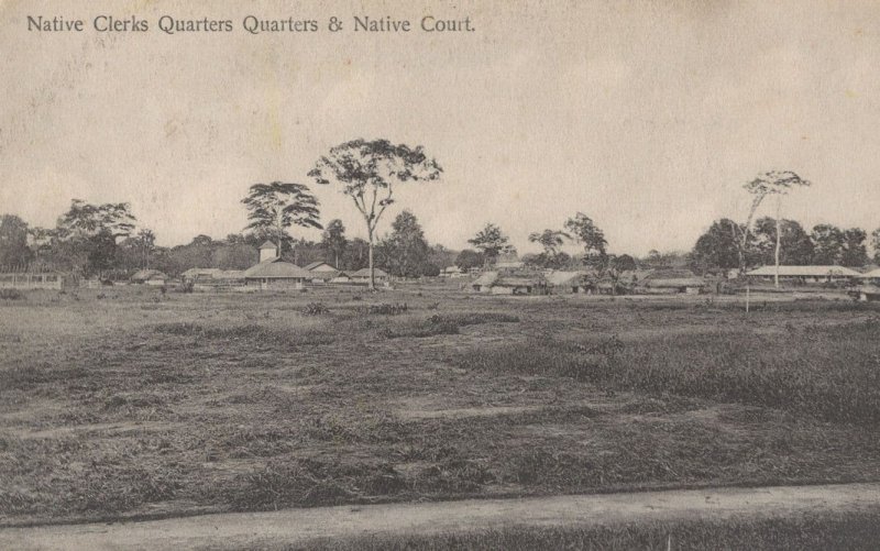 Native Clerks Quarters & Court Antique African Postcard