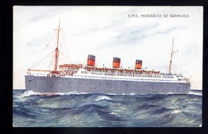 LS3612 - UK Liner - Furness Withy Line - Monarch of Bermuda - postcard
