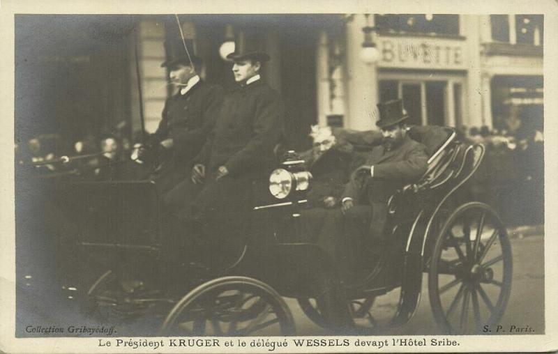 BOER WAR, President Paul Kruger and Delegate Cornelius Hermanus Wessels in Paris