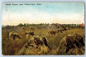 Plainview Nebraska NE Postcard Farm Scene Hays Barn Residences 1911 Antique
