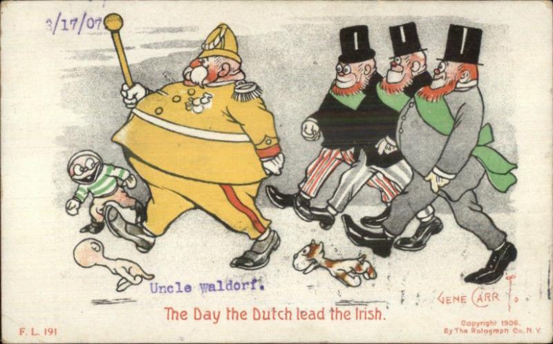 Gene Carr Comic - The Day the Dutch Lead the Irish c1905 Postcard 