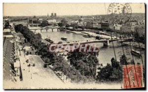 Old Postcard Paris Seine View taken from the Pavilion de Flore