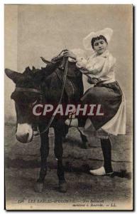 Old Postcard Donkey Mule Sables d & # 39Olonne Our ride has Sablaises nag