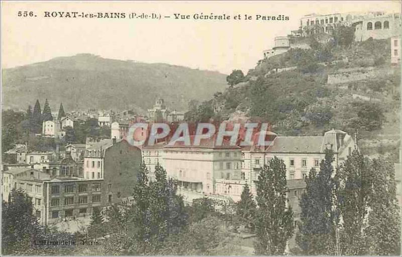 CPA Royat les Bains (P de D) vue générale et le Paradis