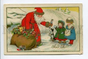 423123 New Year SANTA CLAUS Elephant Kids Vintage postcard