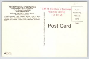 Transportation~Air View Recreational Specialties Motor Homes~Vintage Postcard