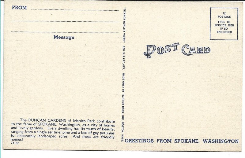 Spokane, WA - Duncan Gardens, Manito Park