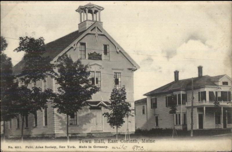 East Corinth ME Town Hall c1910 Postcard