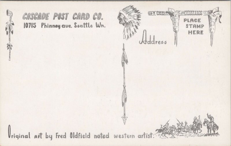 Chief Sealth Chief Seattle WA Fred Oldfield Unused Cascade Postcard G23