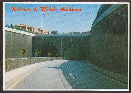 Twin Tunnels Interstate 10 Mobile AL Postcard BIN 628