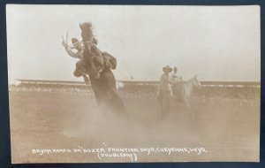 Mint Real Picture Postcard Cowboy Bryan Roach On Boxer Frontier Days RPPC