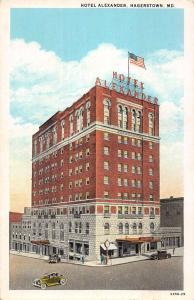 Hagerstown Maryland birds eye view Hotel Alexander antique pc Z20948 