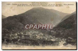 Old Postcard Valley of Vesubie St Martin Vesubie Vue Generale Taking the Road...