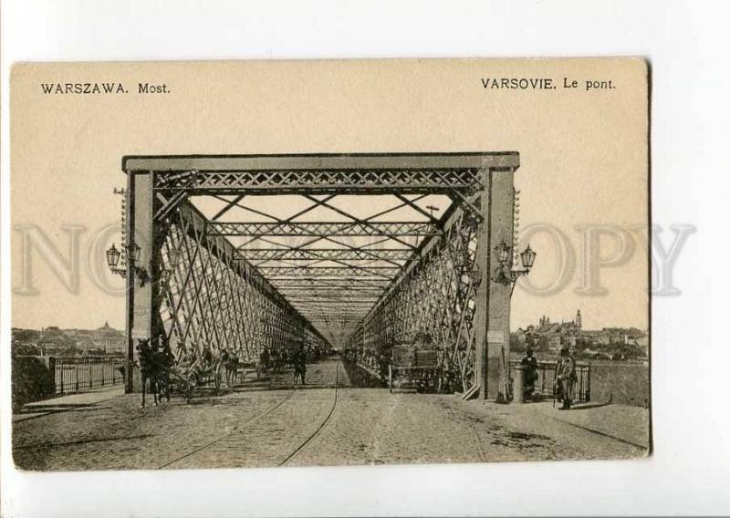 271107 POLAND WARSZAWA bridge Vintage Chlebowski postcard