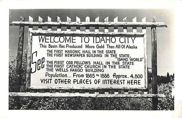 RPPC of Welcome to Idaho City Sign ID