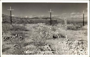 Tombstone Arizona AZ Boothill Cemetery Real Photo Vintage Postcard