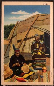 Mint USA PPC Picture Postcard Native American Indian Womans Making Baskets