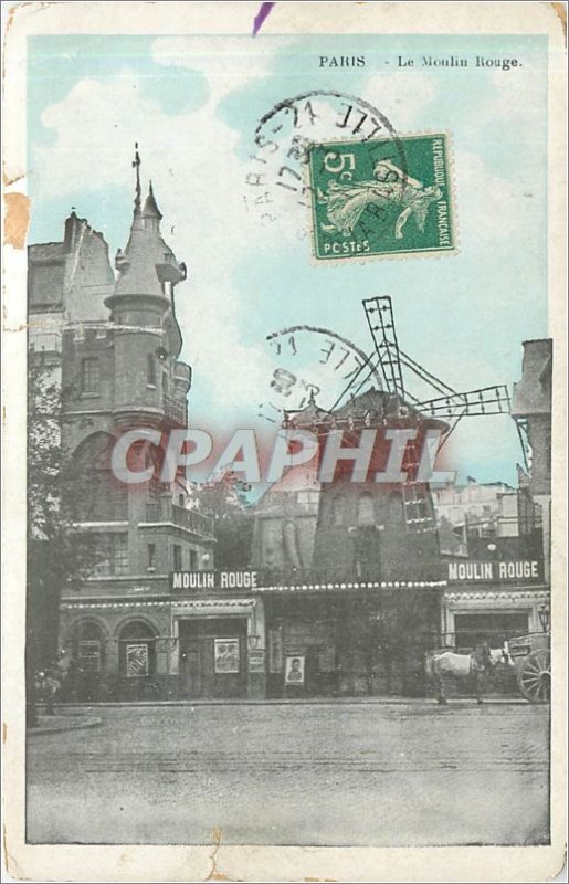 Old Postcard Paris Moulin Rouge