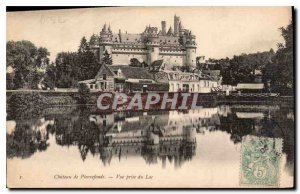 Old Postcard Chateau de Pierrefonds Lake View taken