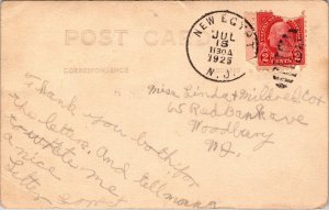 Inspection Camp Ockanickon New Jersey NJ Antique Sepia Postcard 1925 WOB Note 