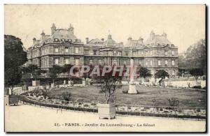 Old Postcard Paris Luxembourg Garden Le Senat