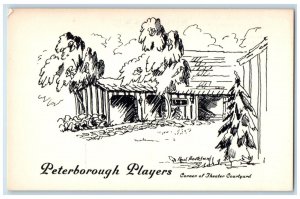 c1920's Peterborough Players Corner of Theater Courtyard Playhouse NH Postcard