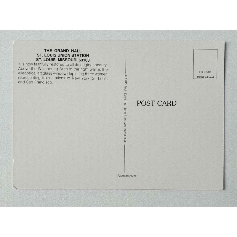 Union Station Grand Hall St Louis MO Postcard