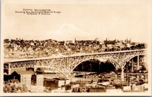 Real Photo Postcard George Washington Memorial Bridge Seattle, Washington~134795