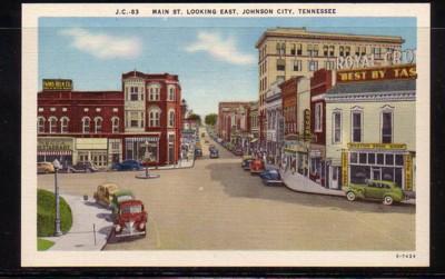 Tennessee colour PC Main St Looking East Johnson City unused